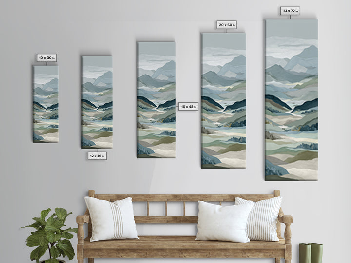Simple Mountain Layers Framed Canvas Print, Waiting Room Art, Fine Art, Waiting Room Decor, Calm, Minimalist Decor, WRA-1x3-74
