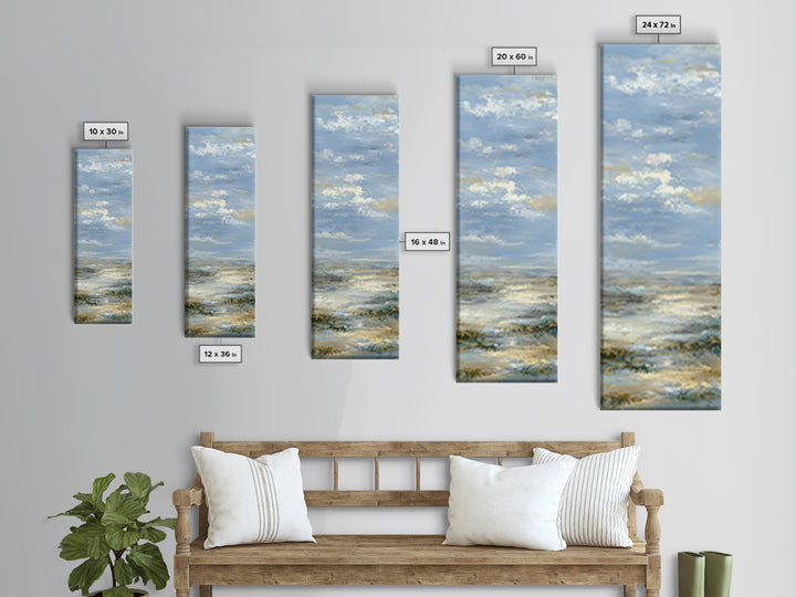 Large Cloudscape with Hopeful Light Framed Canvas Print, Waiting Room Art, Floral Wall Art, Waiting Room Decor, Oil Painting, WRA-1x3-76