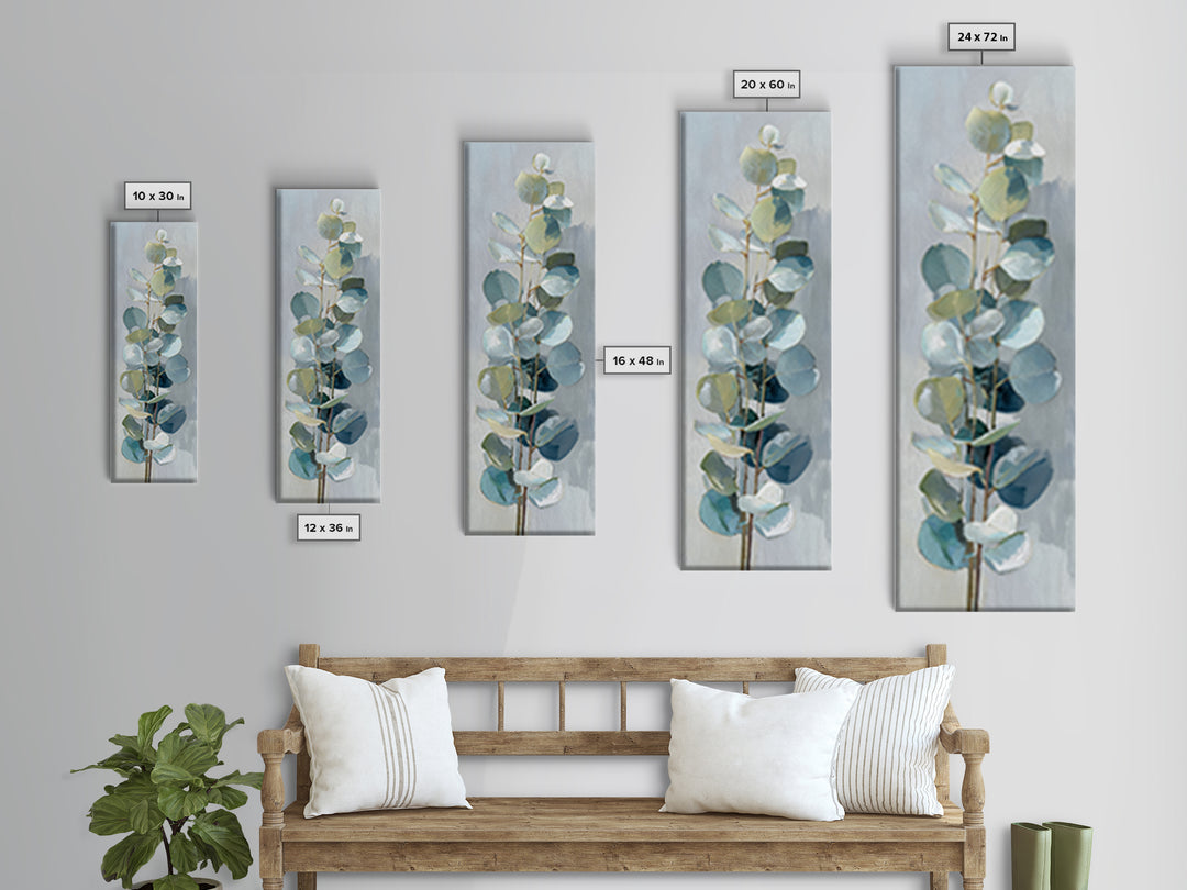 Clean Eucalyptus Leaf Study Canvas Print, Waiting Room Art, Art Print, Waiting Room Decor, Fine Art, Calm, Abstract Art, WRA-1x3-77