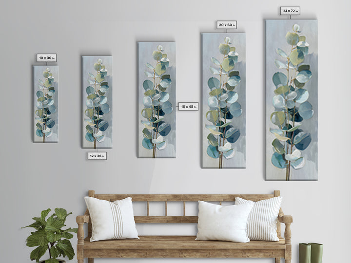 Clean Eucalyptus Leaf Study Canvas Print, Waiting Room Art, Art Print, Waiting Room Decor, Fine Art, Calm, Abstract Art, WRA-1x3-77