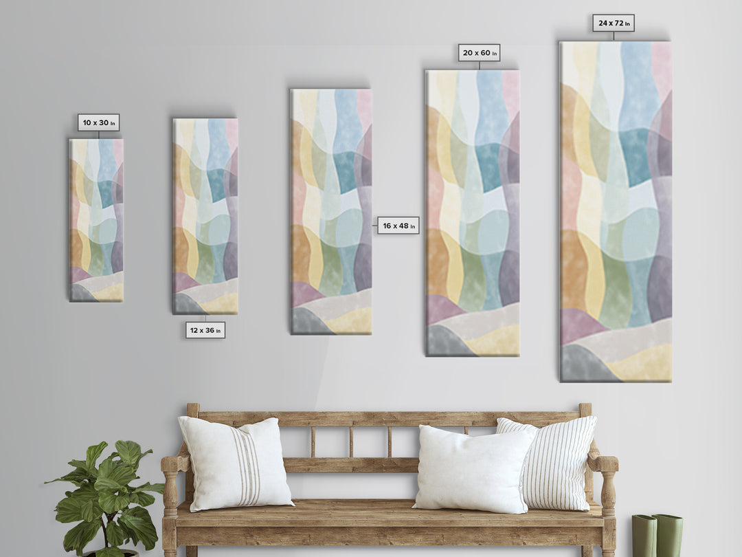 Pastel Rainbow Shapes for Pediatric Spaces Canvas Print, Waiting Room Art, Photography Print, Waiting Room Decor, Abstract Art, WRA-1x3-78