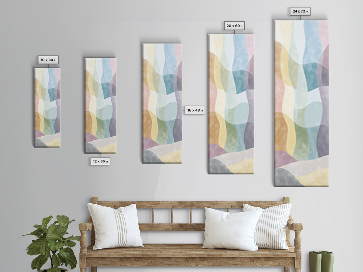 Pastel Rainbow Shapes for Pediatric Spaces Canvas Print, Waiting Room Art, Photography Print, Waiting Room Decor, Abstract Art, WRA-1x3-78