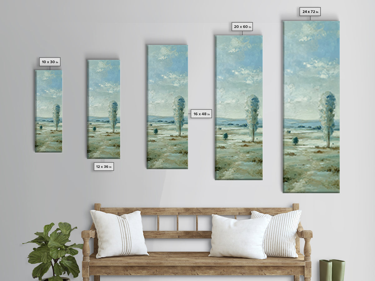 Open Field with Distant Tree Framed Canvas Print, Waiting Room Art, Gallery Wall Art, Waiting Room Decor, Fine Art, Calm, WRA-1x3-83