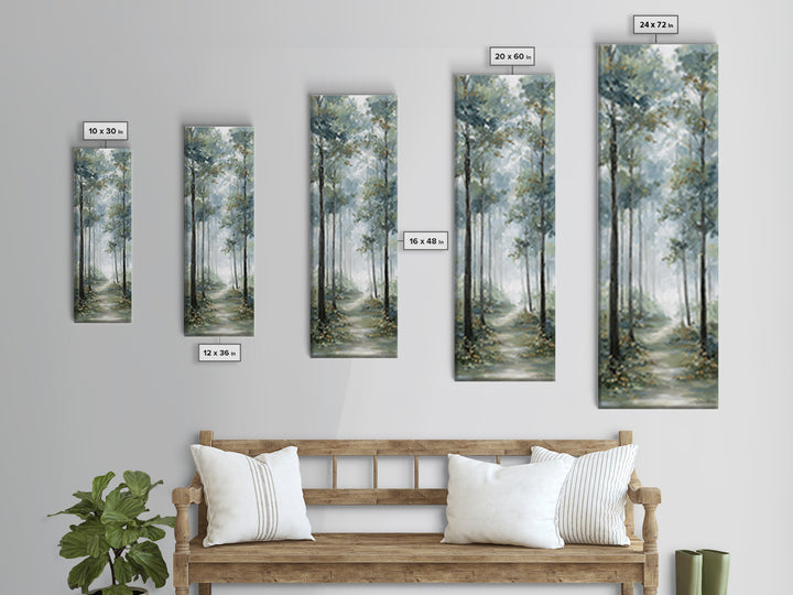 Misty Forest Path Canvas Print, Waiting Room Art, Therapy Office Decor, Waiting Room Decor, Oil Painting, Calm, Art Print, WRA-1x3-95