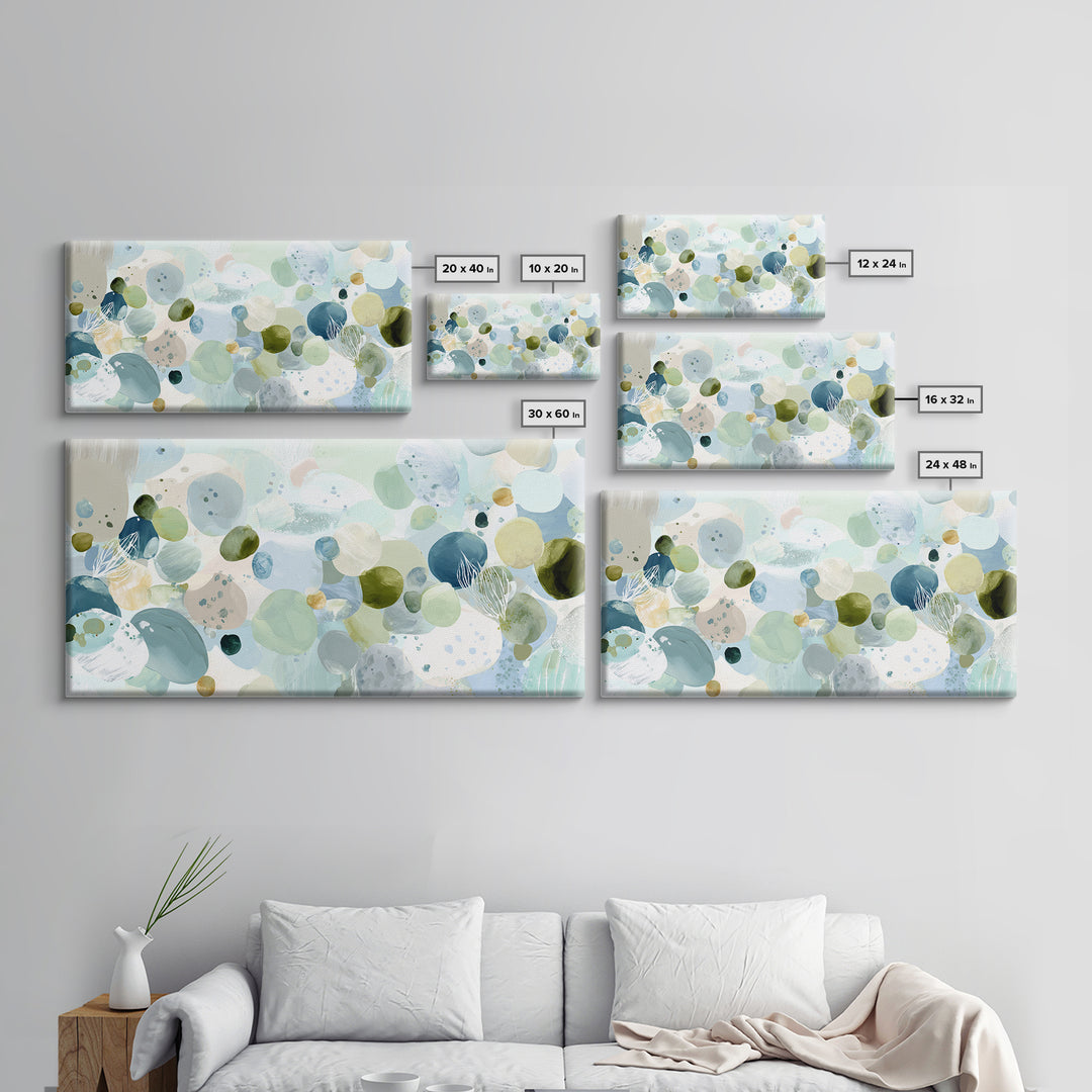 Pastel Rainbow Shapes for Pediatric Spaces Framed Canvas Print, Waiting Room Art, Fine Art Print, Waiting Room Decor, WRA-2x1-14