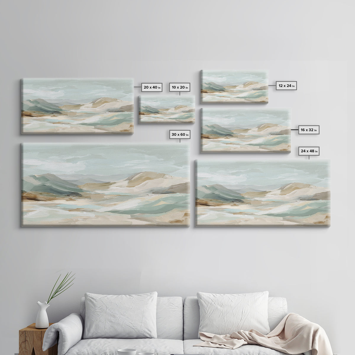 Light Marble Texture Abstract Framed Canvas Print, Waiting Room Art, Statement Artwork, Waiting Room Decor, Abstract Art, Calm, WRA-2x1-20