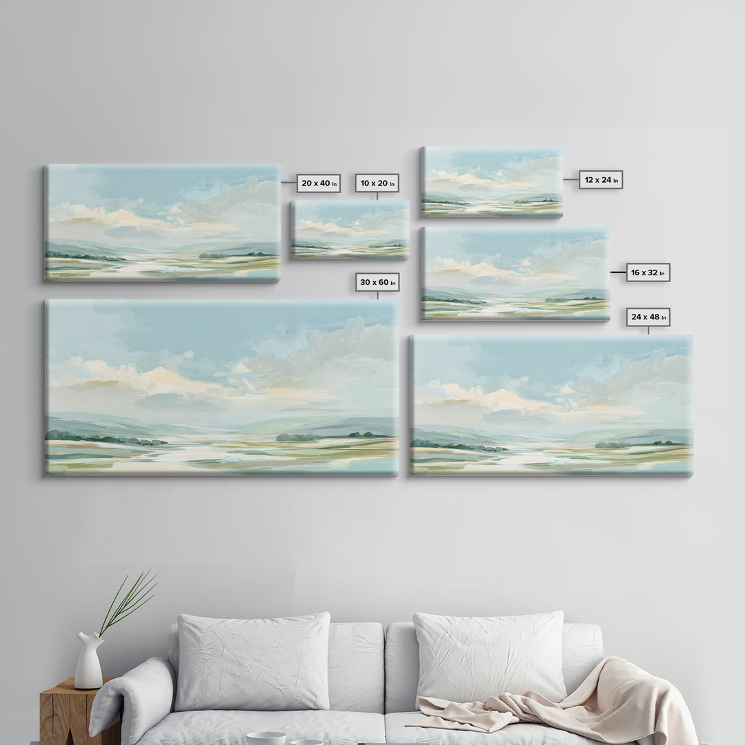 Calming Landscape with Open Sky and Gentle Canvas Print, Waiting Room Art, Wall Art, Waiting Room Decor, Fine Art, Calm, WRA-2x1-21