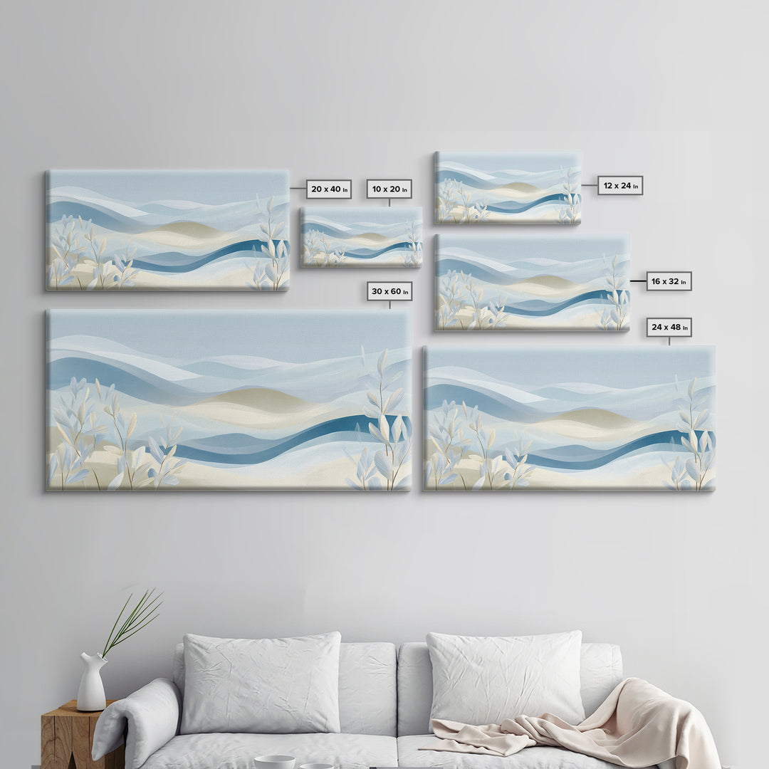Soft Abstract Waves Canvas Print, Waiting Room Art, Boho Decor, Waiting Room Decor, Abstract Art, Calm, Printable Wall Art, WRA-2x1-22