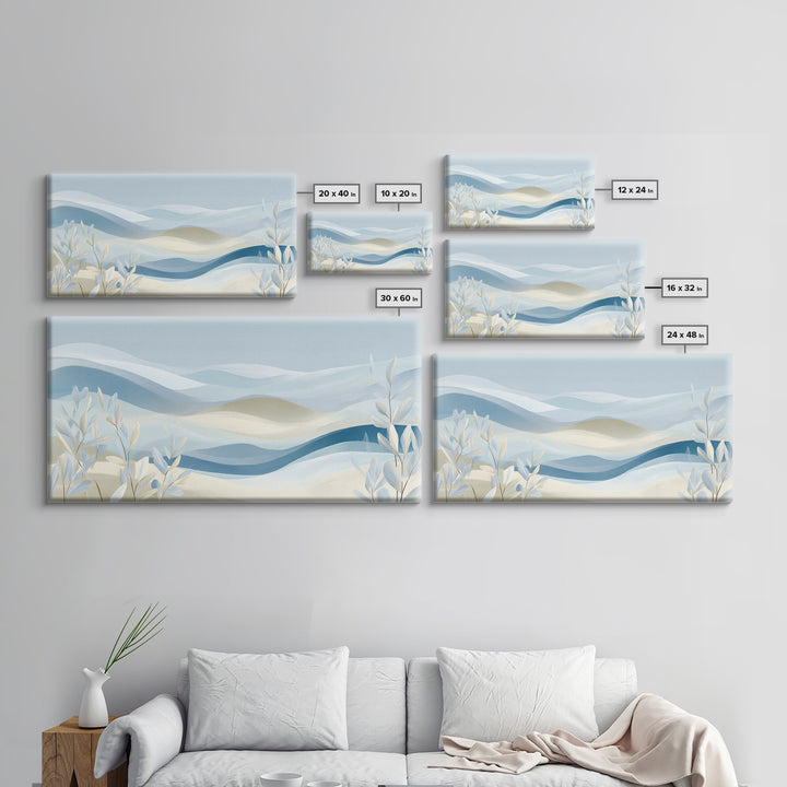 Soft Abstract Waves Canvas Print, Waiting Room Art, Boho Decor, Waiting Room Decor, Abstract Art, Calm, Printable Wall Art, WRA-2x1-22