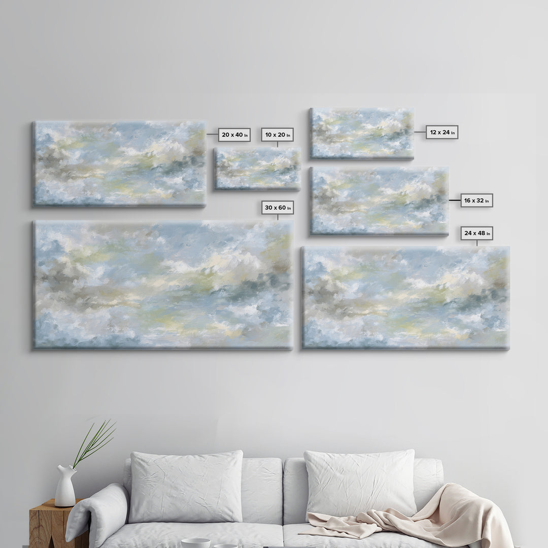 Large Cloudscape with Hopeful Light Canvas Print, Waiting Room Art, Wall Art, Waiting Room Decor, Watercolor Art, Calm, WRA-2x1-36