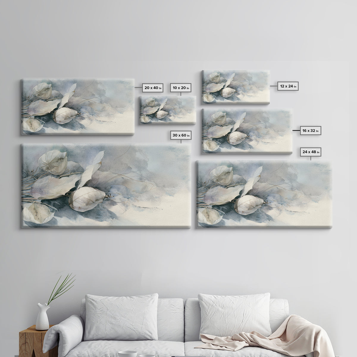Soft Lavender Botanical Still Life Framed Canvas Print, Waiting Room Art, Home Decor, Waiting Room Decor, Fine Art, Calm, WRA-2x1-40