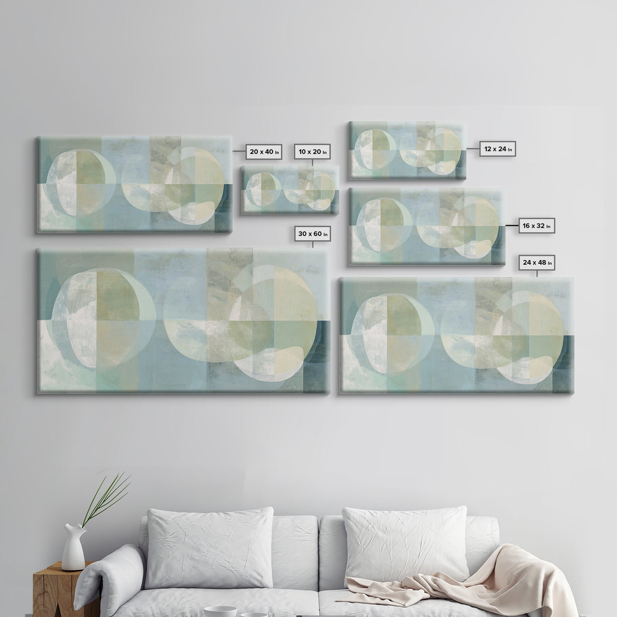 Minimal Geometric Composition Canvas Print, Waiting Room Art, Abstract Art, Waiting Room Decor, Calm, Landscape, WRA-2x1-49