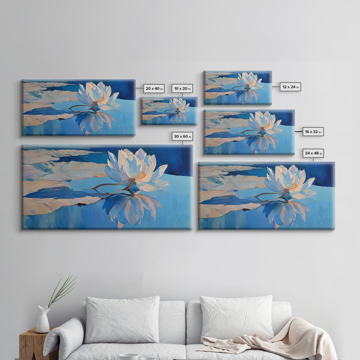 Coastal Horizon with Pale Sand and Water Canvas Print, Waiting Room Art, Bedroom Decor, Waiting Room Decor, Fine Art, Calm, WRA-2x1-53