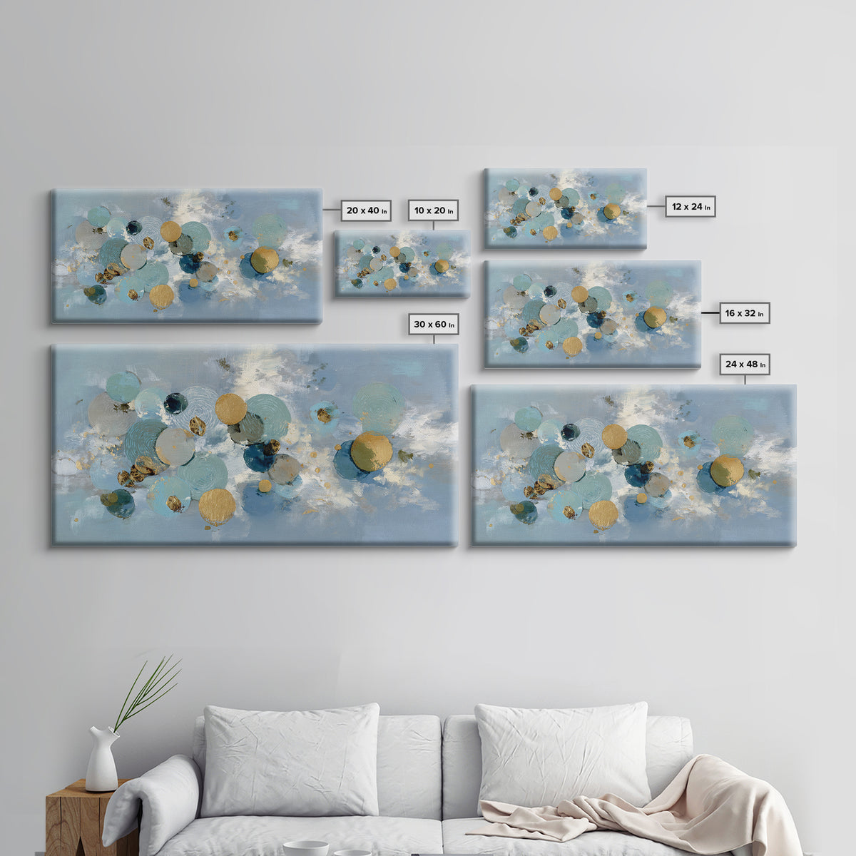 Abstract Circles Suggesting Calm Movement Canvas Print, Waiting Room Art, Waiting Room Decor, Abstract Art, Calm, WRA-2x1-54