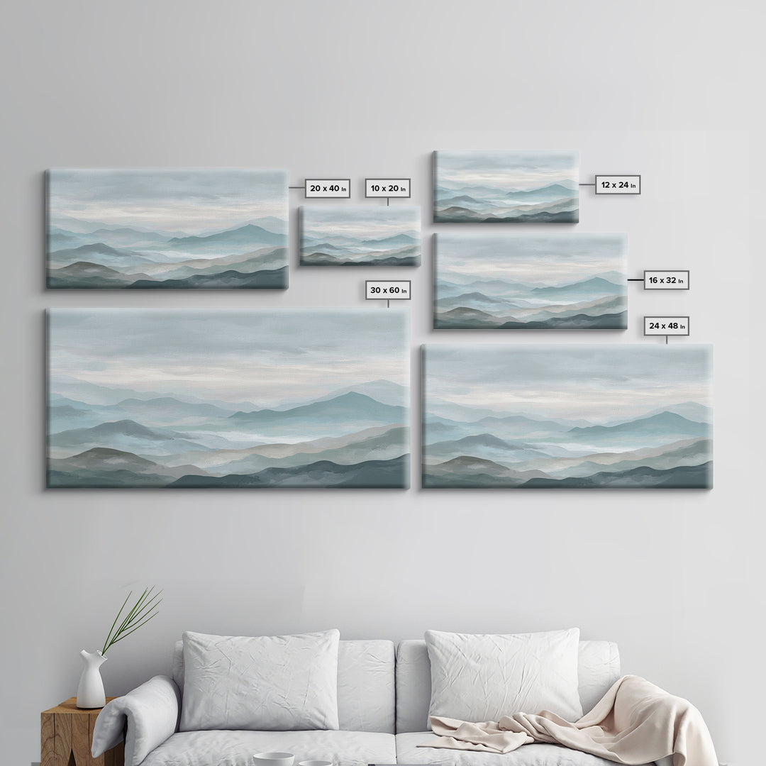 Simple Mountain Layers Canvas Print, Waiting Room Art, Wall Art, Waiting Room Decor, Fine Art, Calm, Floral Wall Art, WRA-2x1-58