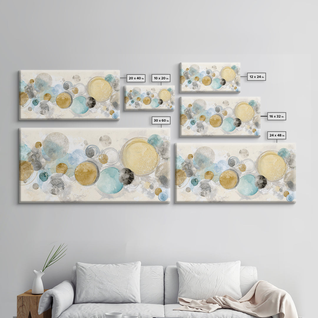Abstract Circles Suggesting Calm Movement Framed Canvas Print, Waiting Room Art, Luxury Decor, Waiting Room Decor, Calm, WRA-2x1-6