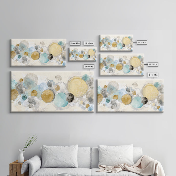 Abstract Circles Suggesting Calm Movement Framed Canvas Print, Waiting Room Art, Luxury Decor, Waiting Room Decor, Calm, WRA-2x1-6