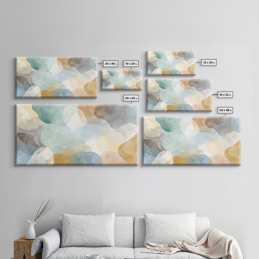 Pastel Rainbow Shapes for Pediatric Spaces Canvas Print, Waiting Room Art, Room Decor, Waiting Room Decor, Abstract Art, Calm, WRA-2x1-62