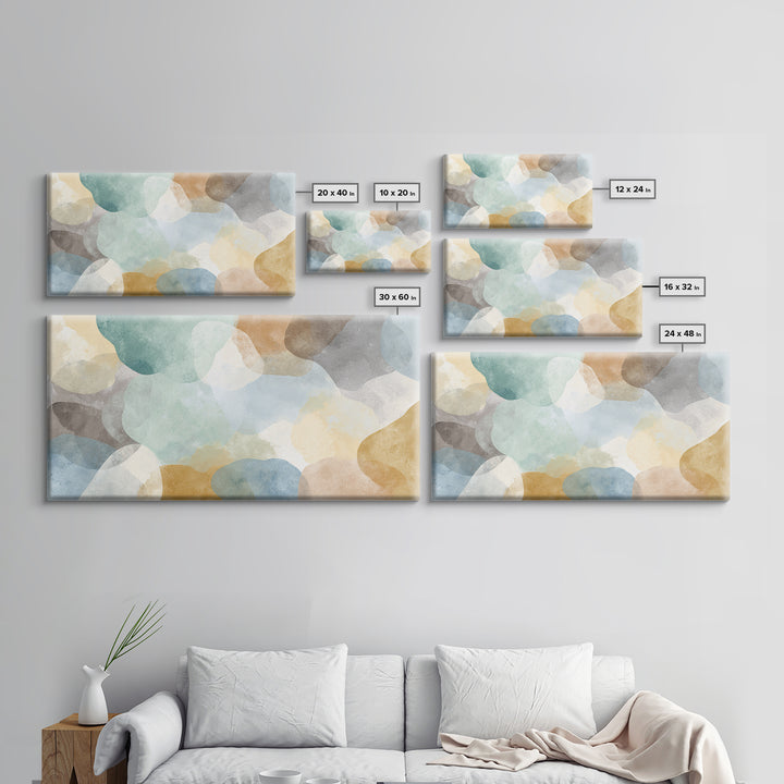 Pastel Rainbow Shapes for Pediatric Spaces Canvas Print, Waiting Room Art, Room Decor, Waiting Room Decor, Abstract Art, Calm, WRA-2x1-62