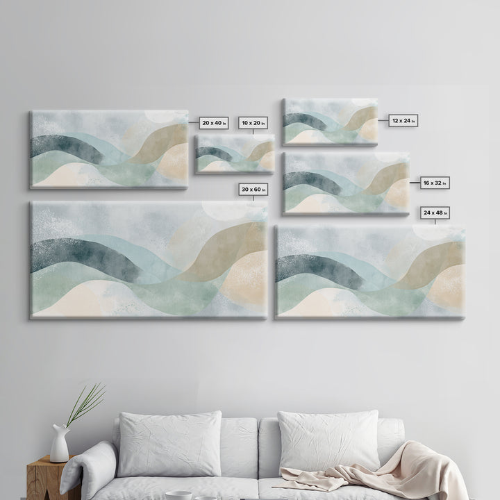 Modern Neutral Arch Abstraction Framed Canvas Print, Waiting Room Art, Office Decor, Waiting Room Decor, Fine Art, Calm, WRA-2x1-65