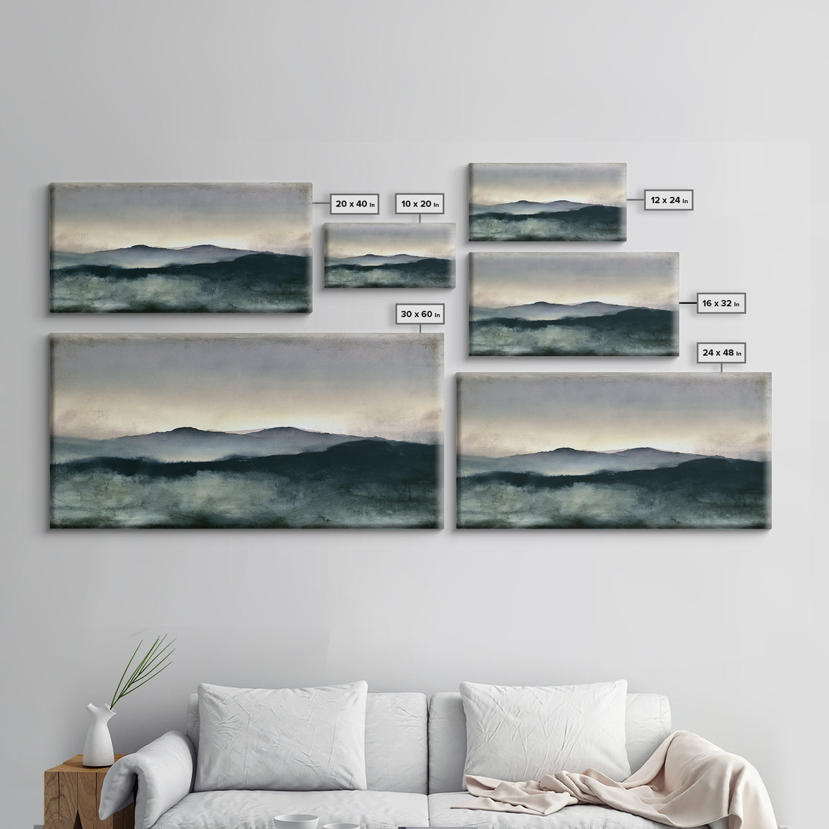 Calming Landscape with Open Sky and Gentle Canvas Print, Waiting Room Art, Living Room Wall Art, Waiting Room Decor, Calm, WRA-2x1-69