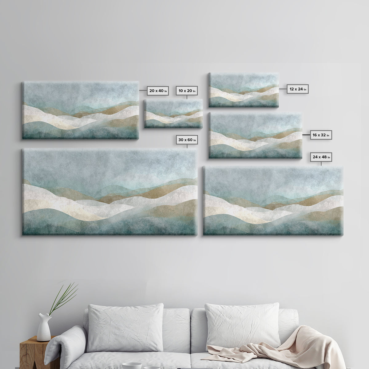 Minimal Geometric Composition Canvas Print, Waiting Room Art, Abstract Art, Waiting Room Decor, Calm, Landscape, WRA-2x1-73