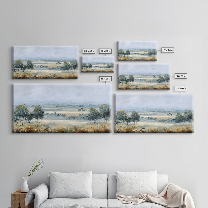 Open Field with Distant Tree Framed Canvas Print, Waiting Room Art, Abstract Art, Waiting Room Decor, Fine Art, Calm, WRA-2x1-91
