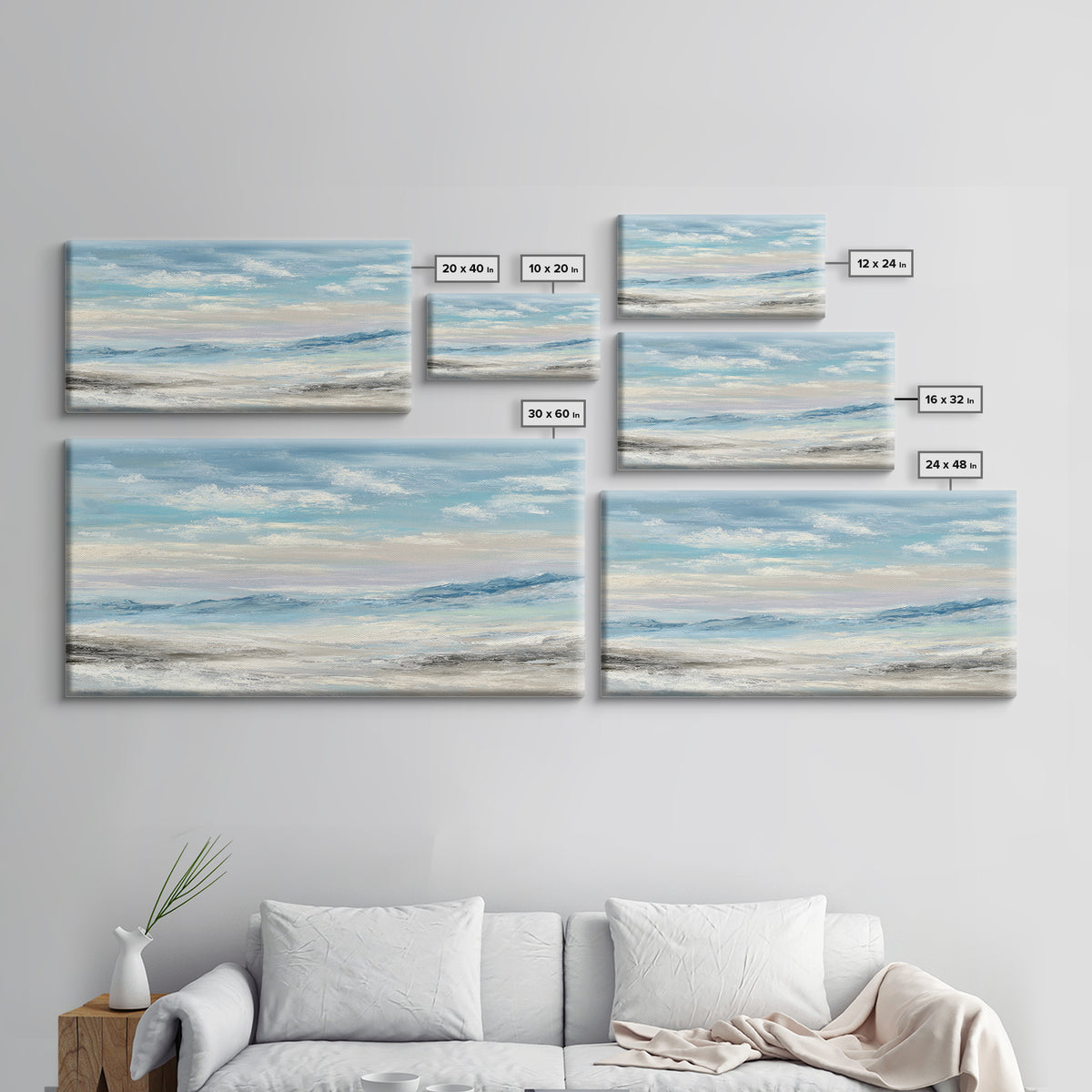 Calming Landscape with Open Sky and Gentle Canvas Print, Waiting Room Art, Living Room Wall Art, Waiting Room Decor, Calm, WRA-2x1-93