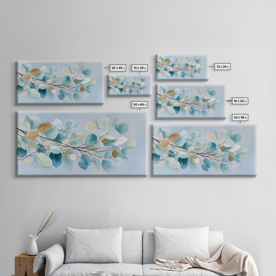 Neutral Botanical Branch Framed Canvas Print, Waiting Room Art, Fine Art, Waiting Room Decor, Oil Painting, Calm, WRA-2x1-95