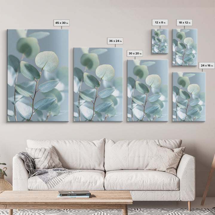 Clean Eucalyptus Leaf Study Framed Canvas Print, Waiting Room Art, Wall Art, Waiting Room Decor, Oil Painting, Calm, WRA-2x3-1