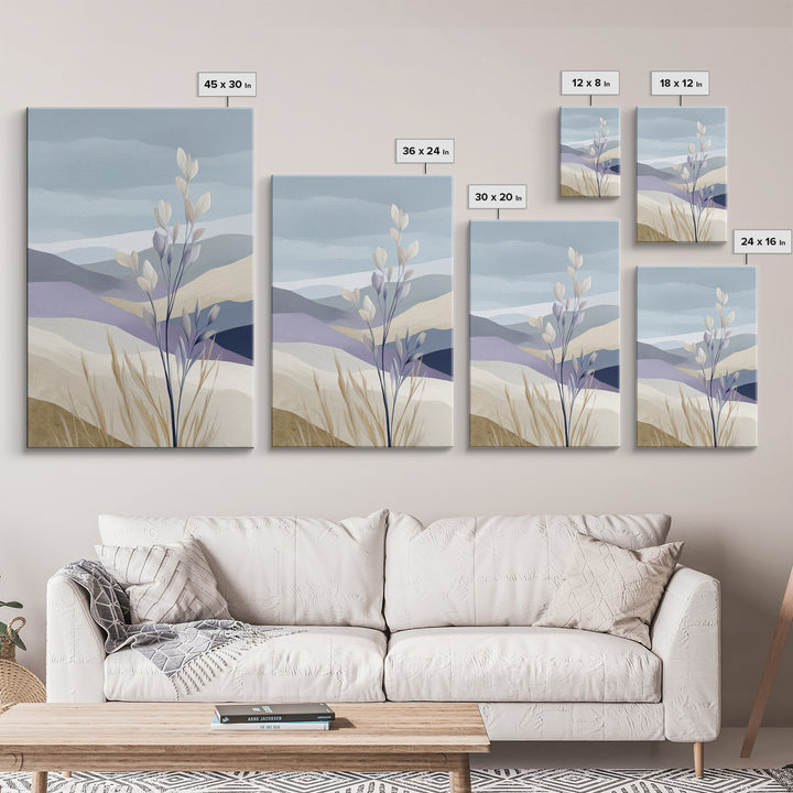 Soft Lavender Botanical Still Life Framed Canvas Print, Waiting Room Art, Art Print, Waiting Room Decor, Watercolor Art, Calm, WRA-2x3-100