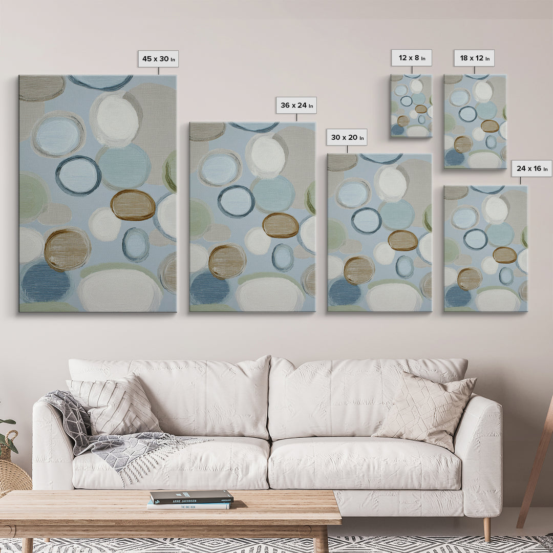 Abstract Circles Suggesting Calm Movement Framed Canvas Print, Waiting Room Art, Room Decor, Waiting Room Decor, Abstract Art, WRA-2x3-18