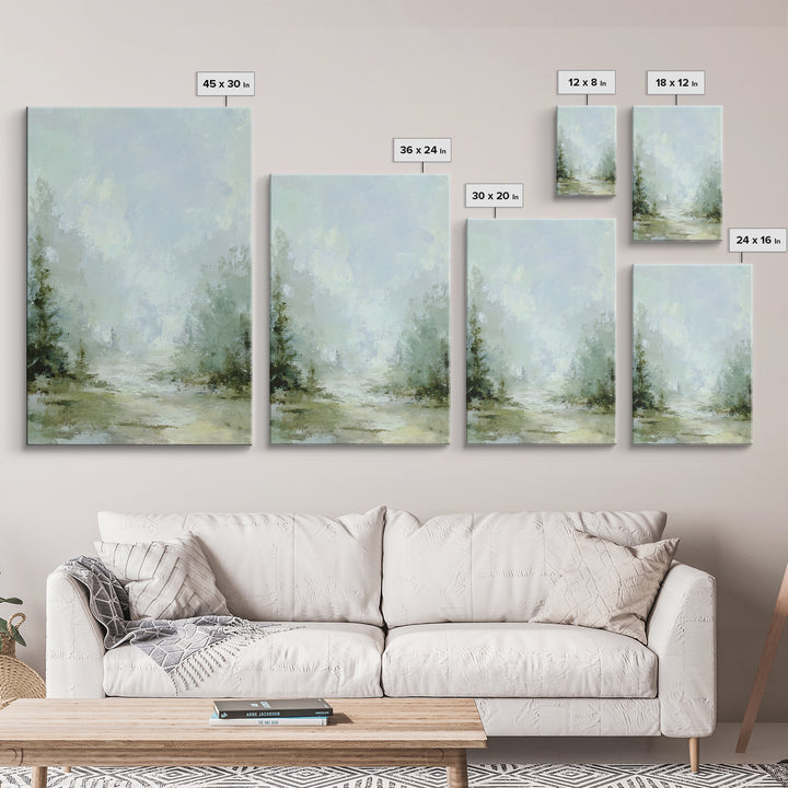 Misty Forest Path Framed Canvas Print, Waiting Room Art, Neutral Decor, Waiting Room Decor, Fine Art, Calm, Wall Art, WRA-2x3-19