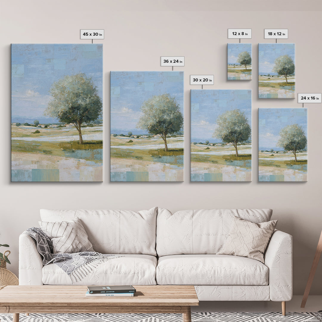 Open Field with Distant Tree Canvas Print, Waiting Room Art, Statement Artwork, Waiting Room Decor, Fine Art, Calm, Wall Decor, WRA-2x3-31