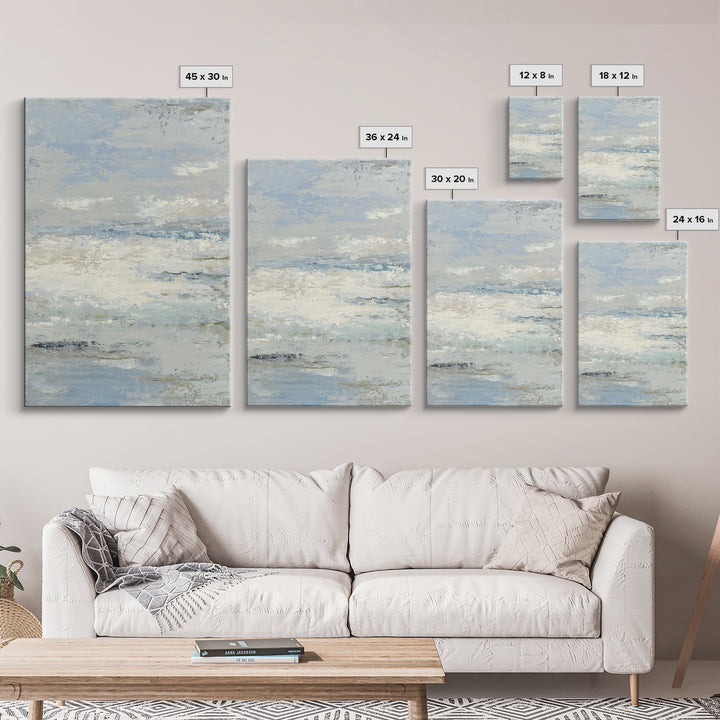 Soft Abstract Waves Framed Canvas Print, Waiting Room Art, Waiting Room Decor, Abstract Art, Calm, Floral Wall Art, WRA-2x3-34