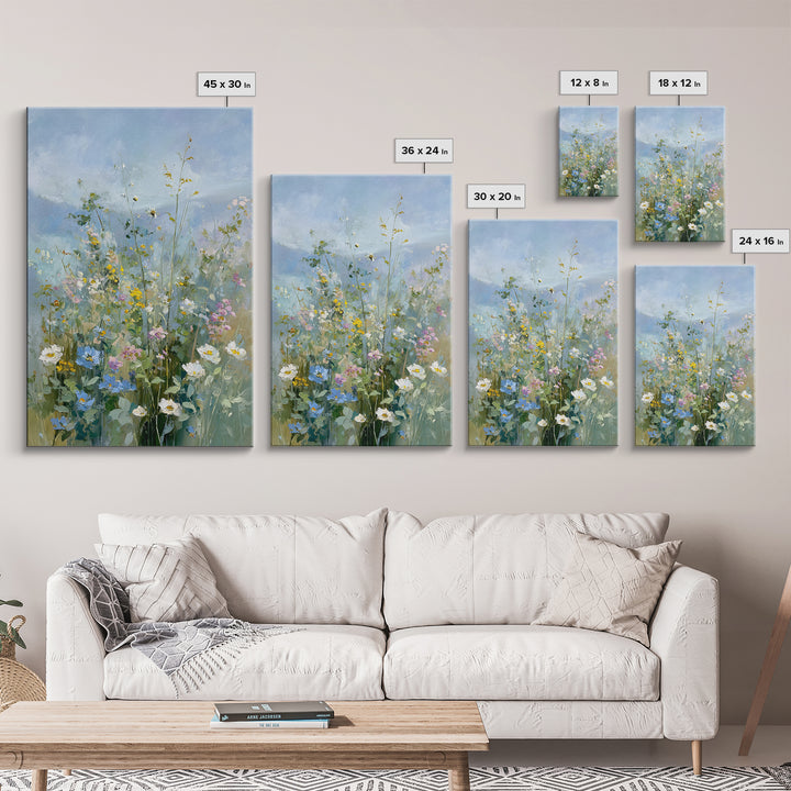 Sunlit Meadow with Wildflowers Canvas Print, Waiting Room Art, Fine Art Print, Waiting Room Decor, Watercolor Art, Calm, WRA-2x3-40