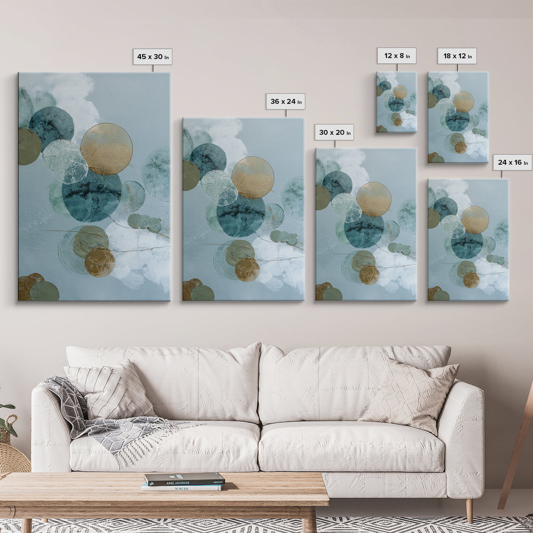 Abstract Circles Suggesting Calm Movement Framed Canvas Print, Waiting Room Art, Room Decor, Waiting Room Decor, Abstract Art, WRA-2x3-42