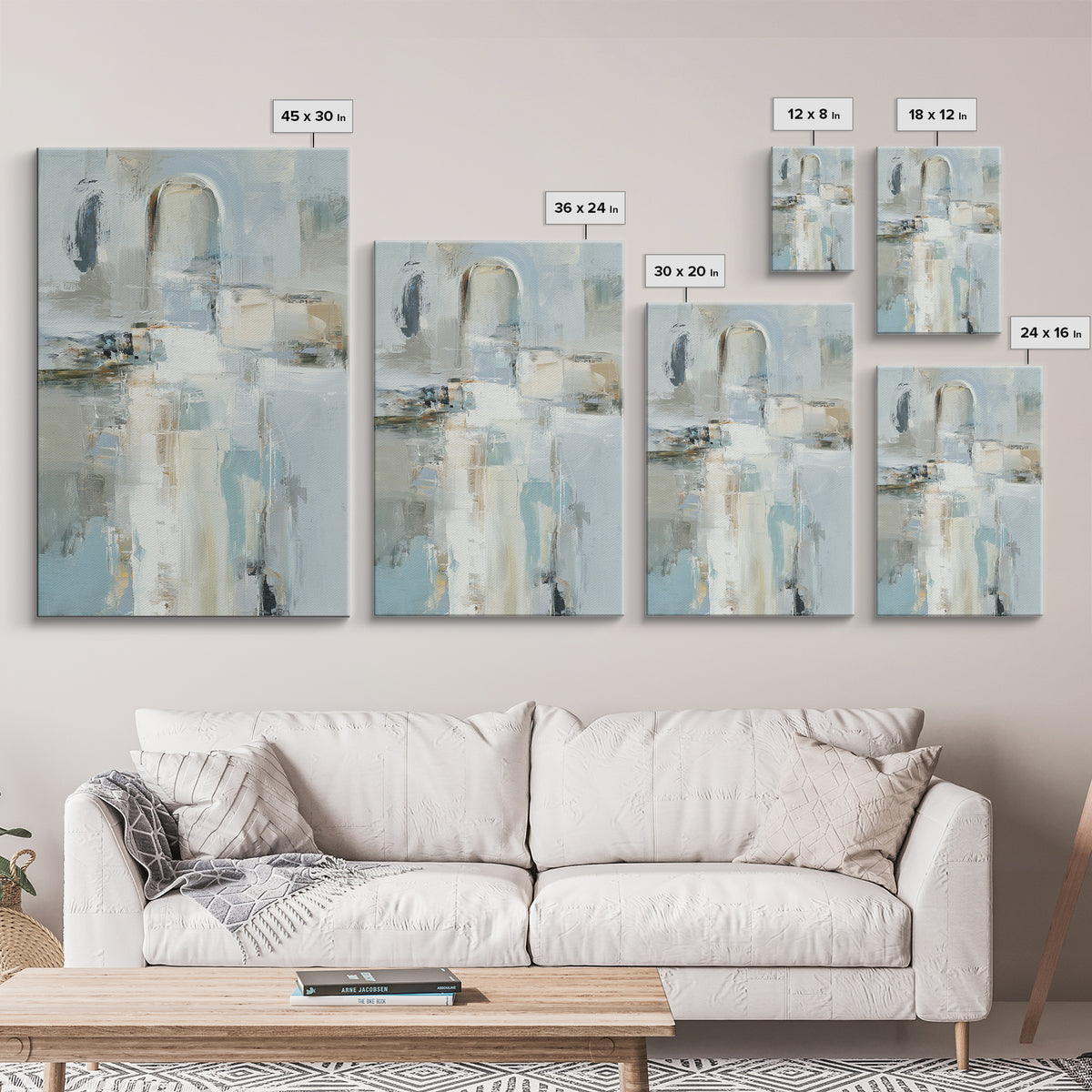 Modern Neutral Arch Abstraction Framed Canvas Print, Waiting Room Art, Abstract Art, Waiting Room Decor, Calm, Landscape, WRA-2x3-53