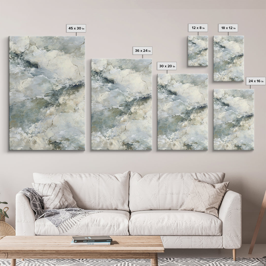 Light Marble Texture Abstract Framed Canvas Print, Waiting Room Art, Neutral Decor, Waiting Room Decor, Fine Art, Calm, WRA-2x3-56