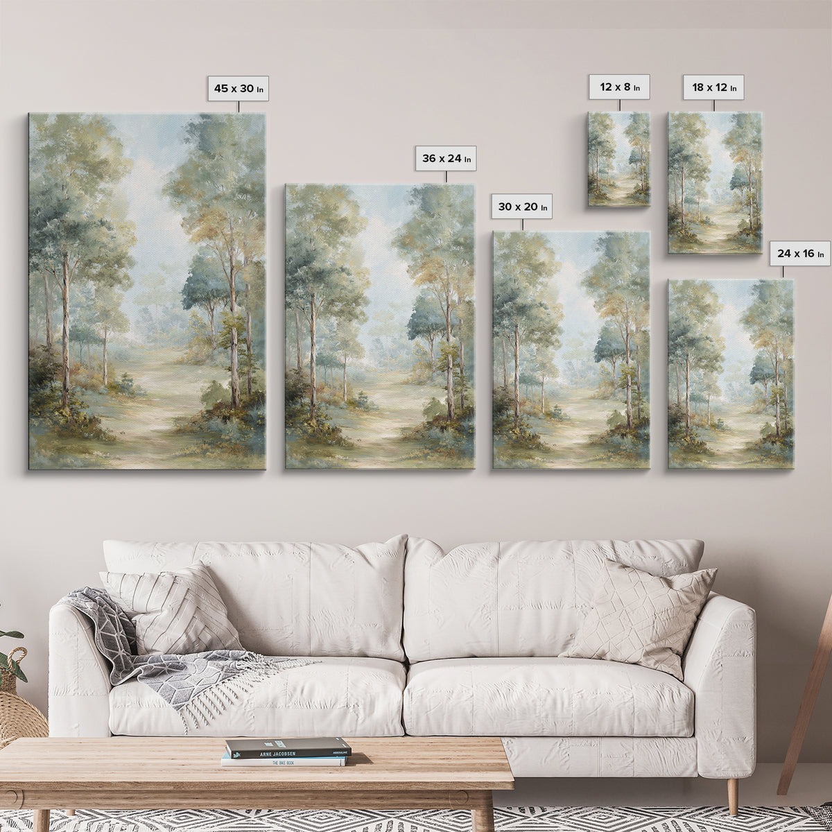 Misty Forest Path Canvas Print, Waiting Room Art, Office Decor, Waiting Room Decor, Fine Art, Calm, Gallery Wall Art, WRA-2x3-67