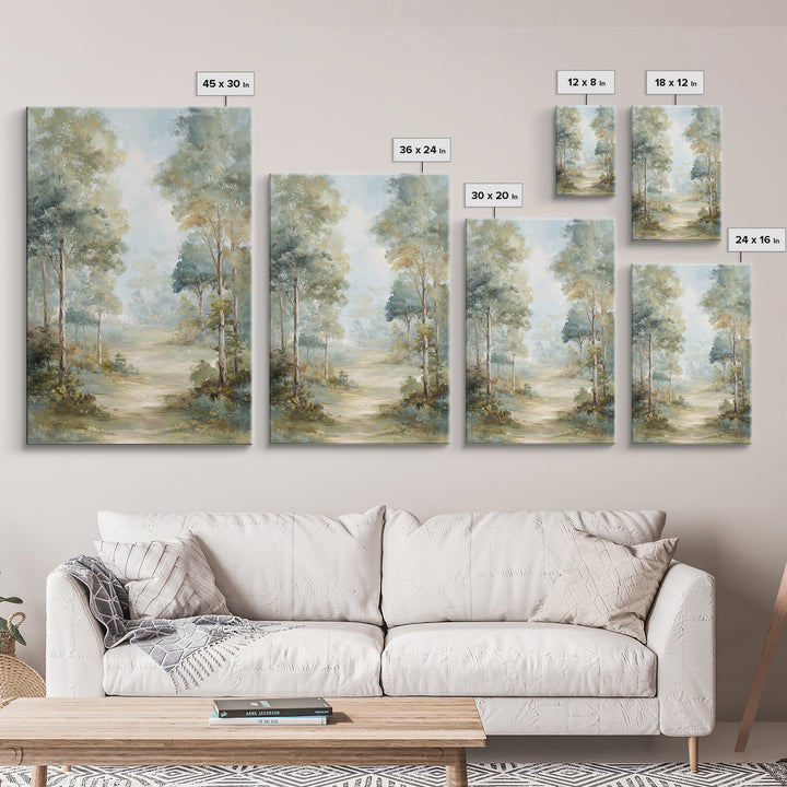 Misty Forest Path Canvas Print, Waiting Room Art, Office Decor, Waiting Room Decor, Fine Art, Calm, Gallery Wall Art, WRA-2x3-67