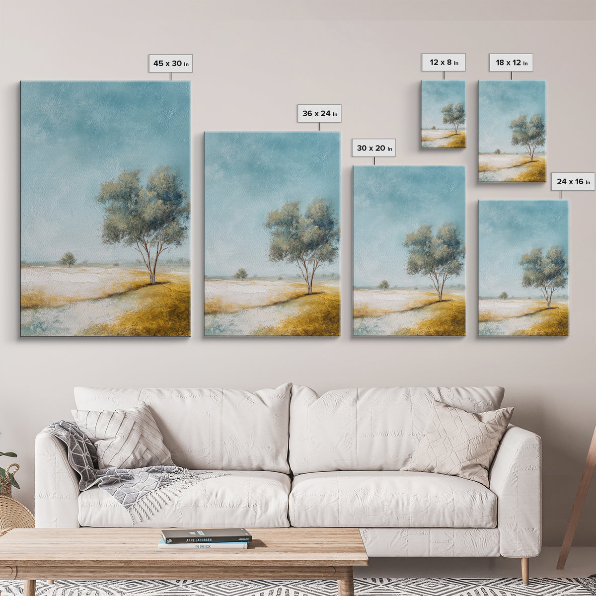 Open Field with Distant Tree Canvas Print, Waiting Room Art, Dog Wall Art, Waiting Room Decor, Fine Art, Calm, Boho Decor, WRA-2x3-7