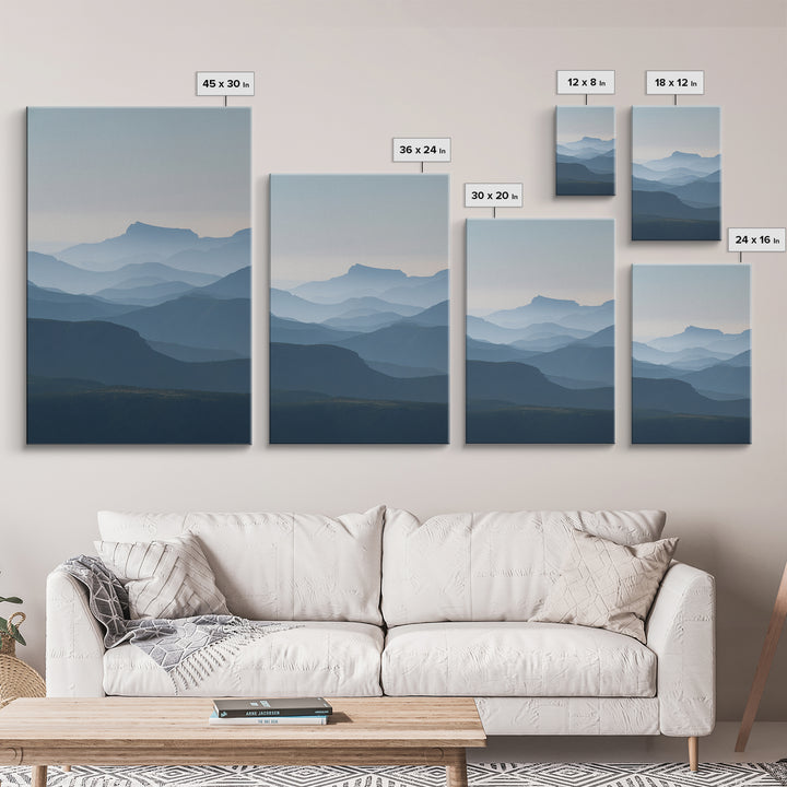 Simple Mountain Layers Canvas Print, Waiting Room Art, Art, Waiting Room Decor, Oil Painting, Calm, Bauhaus Print, WRA-2x3-70