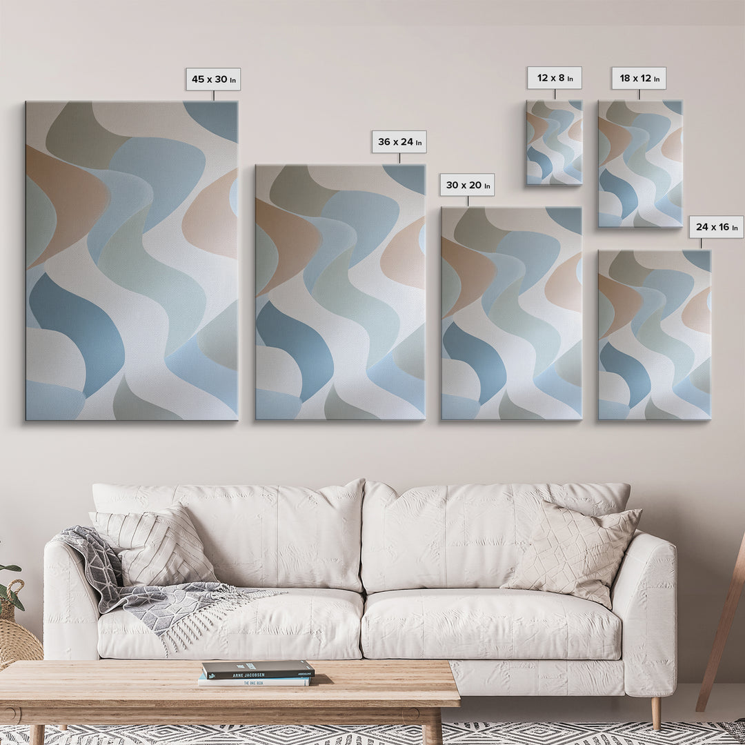 Pastel Rainbow Shapes for Pediatric Spaces Framed Canvas Print, Waiting Room Art, Waiting Room Decor, Abstract Art, Calm, WRA-2x3-74