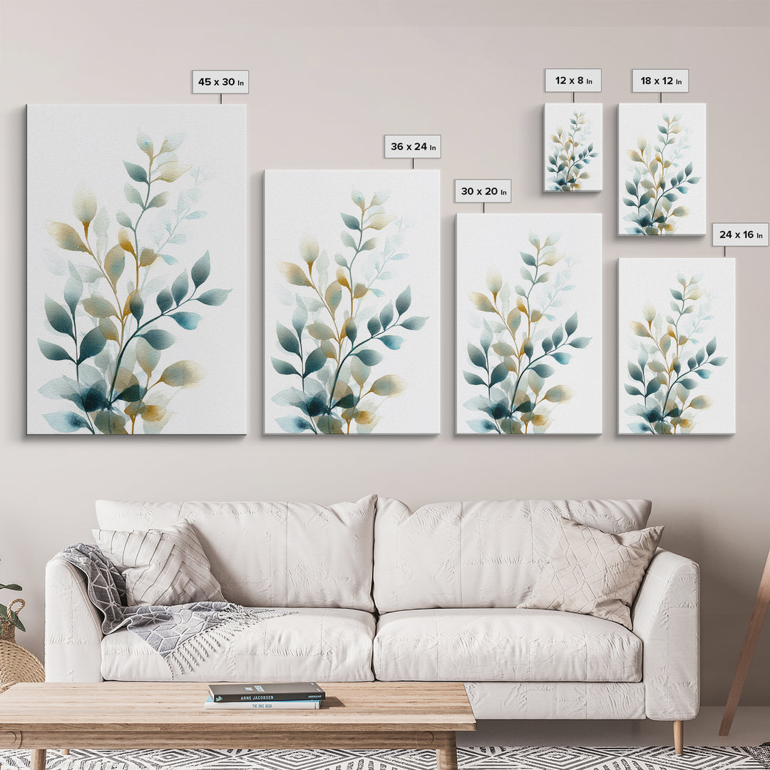 Neutral Botanical Branch Framed Canvas Print, Waiting Room Art, Bauhaus Print, Waiting Room Decor, Calm, Dental Office Decor, WRA-2x3-83