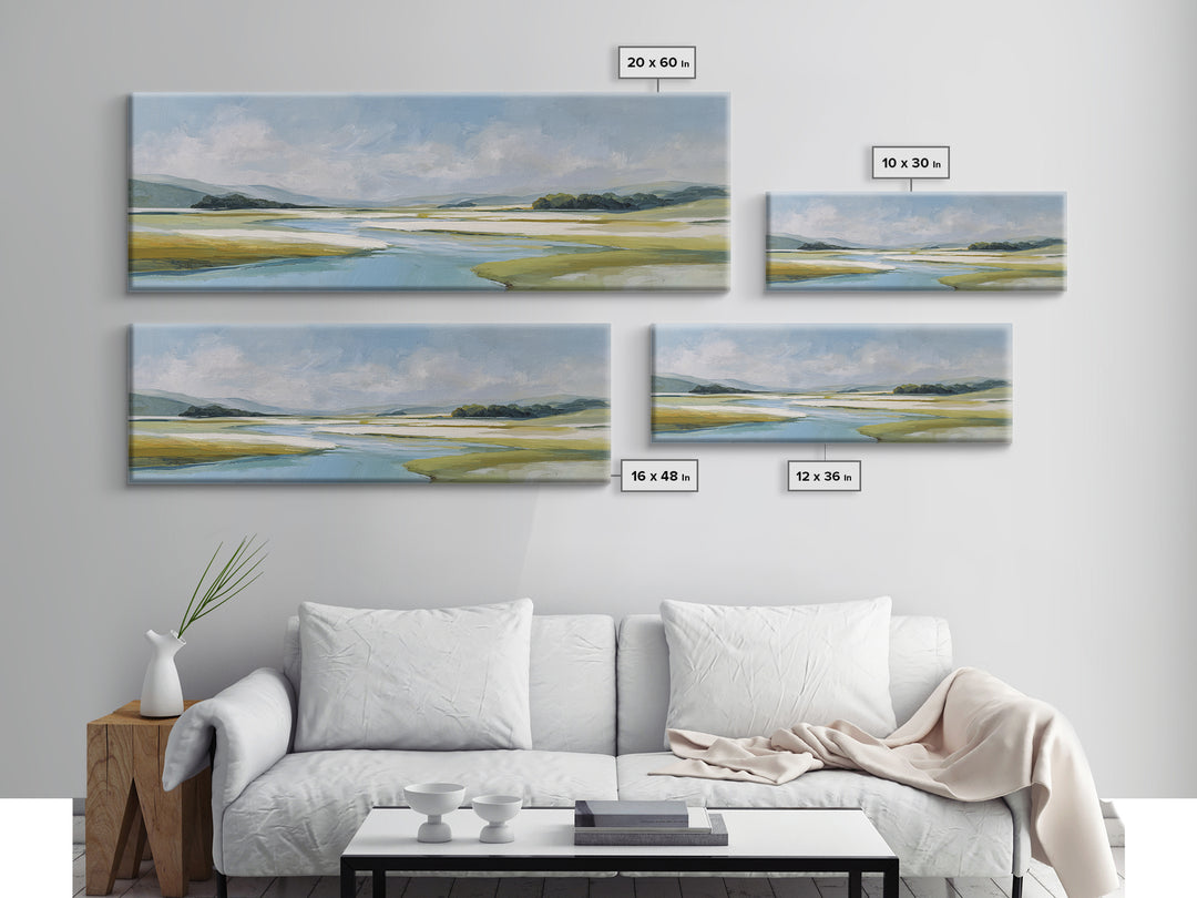 Blue Heron in Quiet Marsh Canvas Print, Waiting Room Art, Modern Decor, Waiting Room Decor, Abstract Art, Calm, Home Decor, WRA-3x1-100