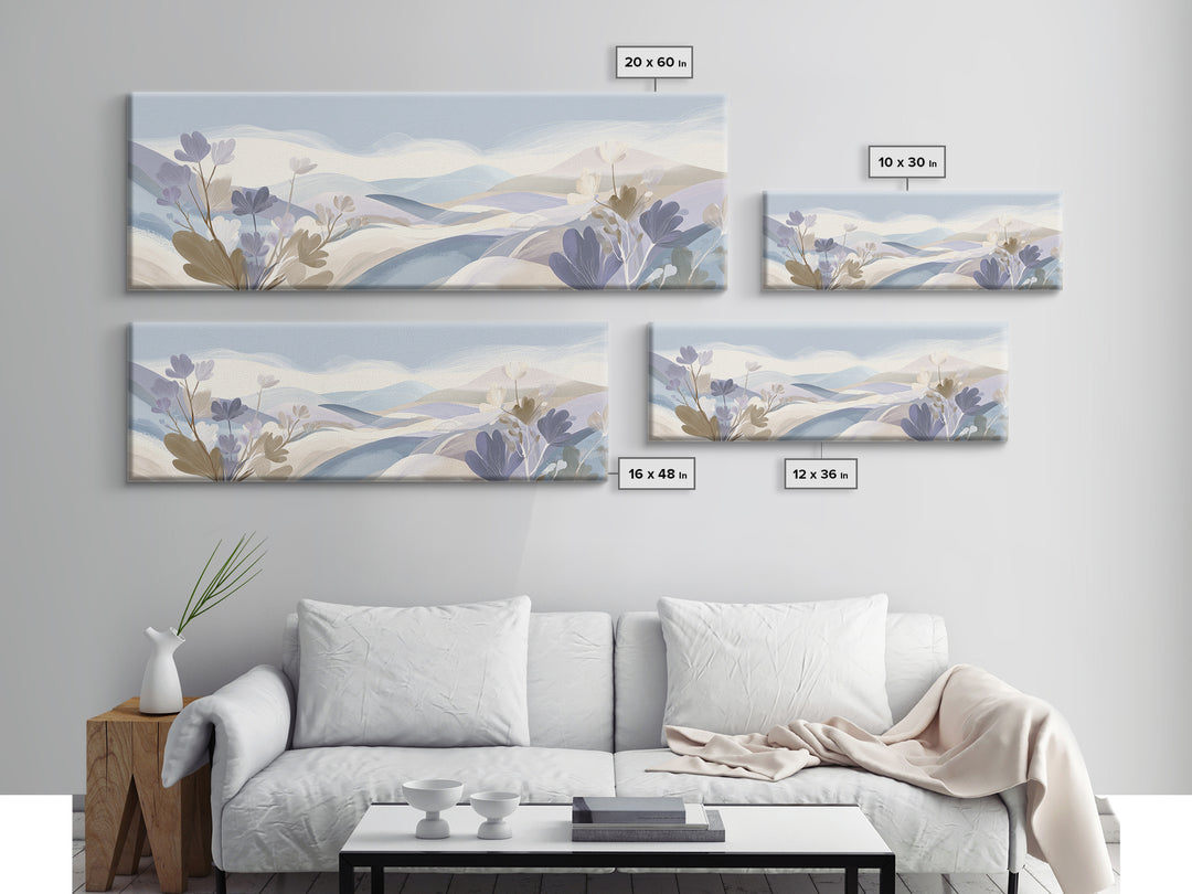 Soft Lavender Botanical Still Life Framed Canvas Print, Waiting Room Art, Soundwave Art, Waiting Room Decor, Fine Art, Calm, WRA-3x1-12