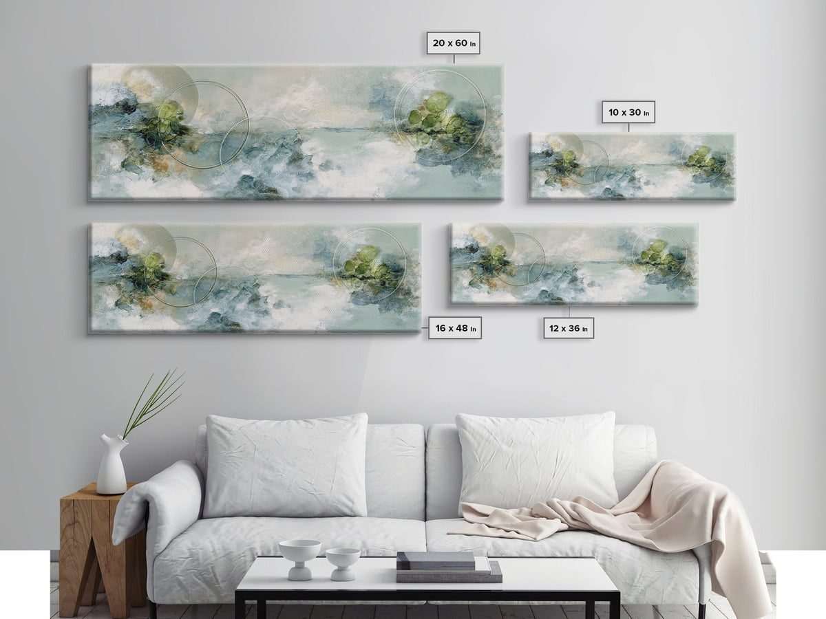 Abstract Circles Suggesting Calm Movement Framed Canvas Print, Waiting Room Art, Office Decor, Waiting Room Decor, Abstract Art, WRA-3x1-2