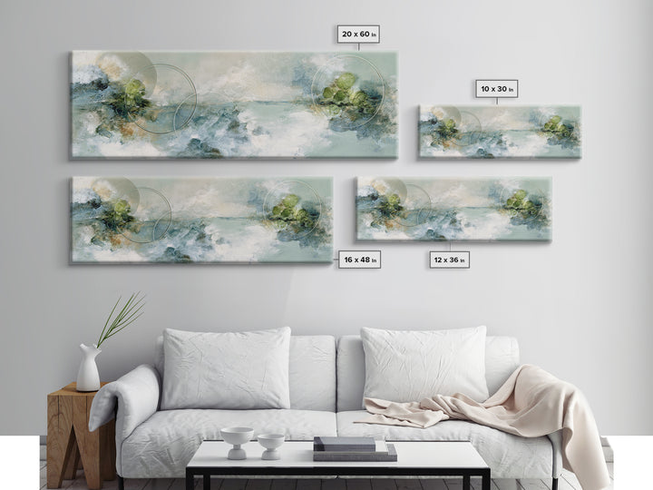 Abstract Circles Suggesting Calm Movement Framed Canvas Print, Waiting Room Art, Office Decor, Waiting Room Decor, Abstract Art, WRA-3x1-2