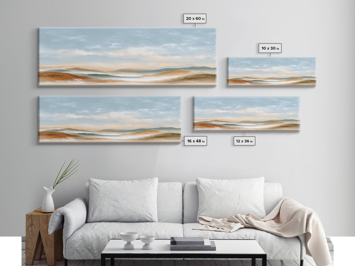 Warm Desert Sunrise Canvas Print, Waiting Room Art, Bauhaus Print, Waiting Room Decor, Fine Art, Calm, Dental Office Decor, WRA-3x1-29